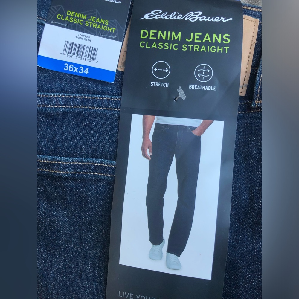 Eddie Bauer men denim jeans classic straight